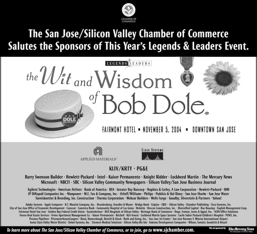San Jose chamber Bob Dole ad